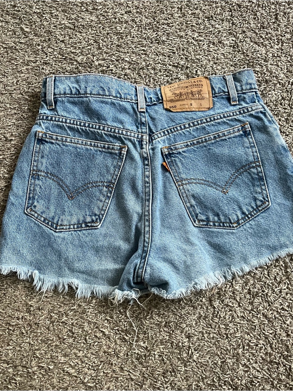 Vintage Orange Tab Levi's 950 Mom Shorts Cutoff Size 27 High Waisted 90's